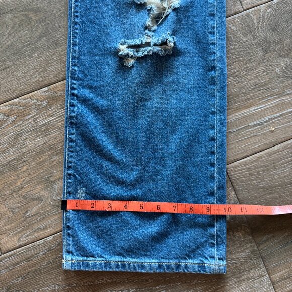 Anthropologie Pilcro The Joey High Rise Distressed Wide Leg denim jeans size 27 - Picture 9 of 15